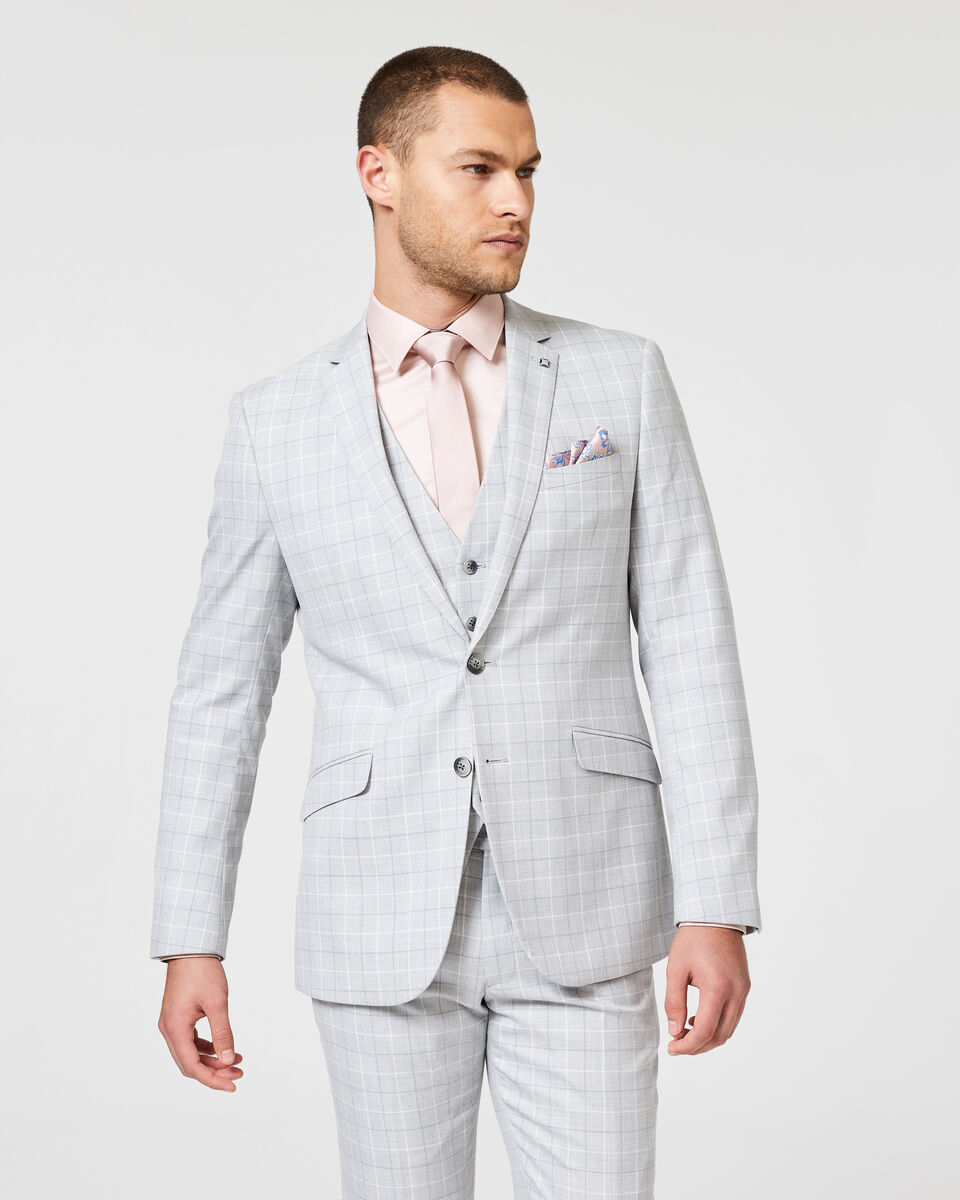 Hills Tailored Jacket, Grey Windowpane, hi-res
